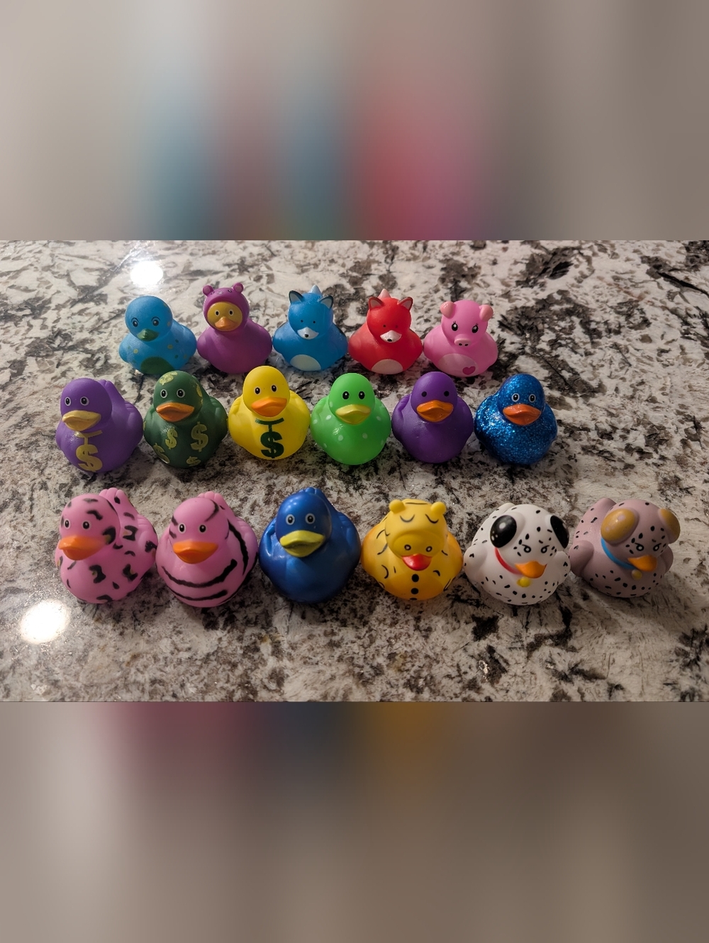 Set of 17 Rubber Duck Variety Lot - Colorful and Animal Inspired